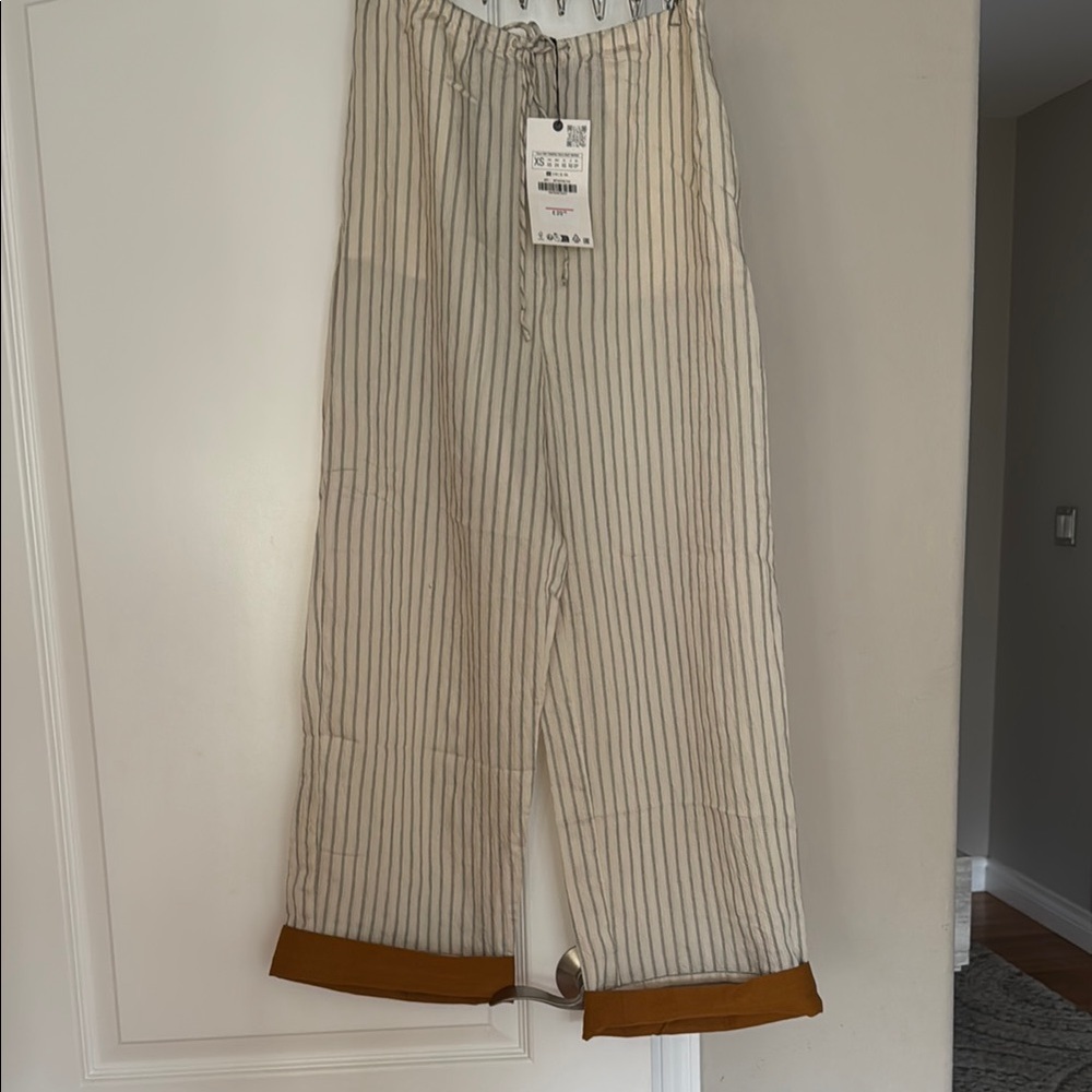 Striped Beige and Brown Pants